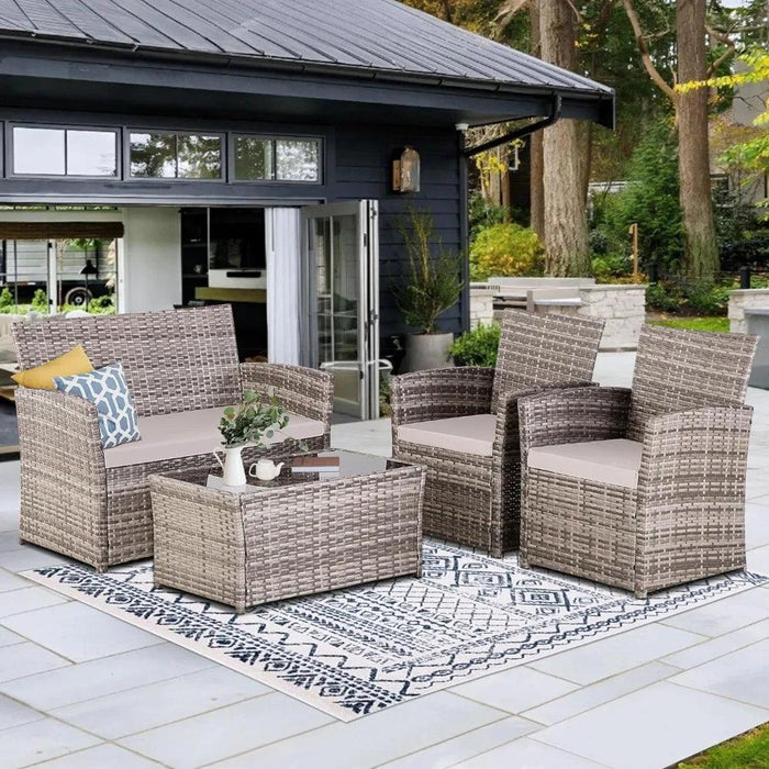 Versatile Outdoor Wicker Lounge Set for Patio and Garden