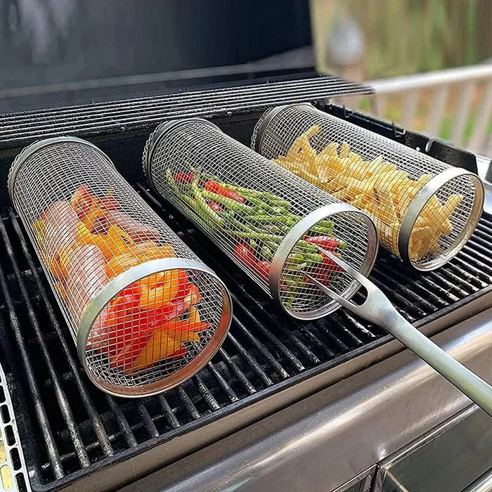 Versatile Stainless Steel BBQ Grilling Basket for Outdoor Cooking Adventures