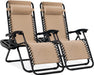 Luxury Zero Gravity Lounge Chairs Set with Accessories in Elegant Black