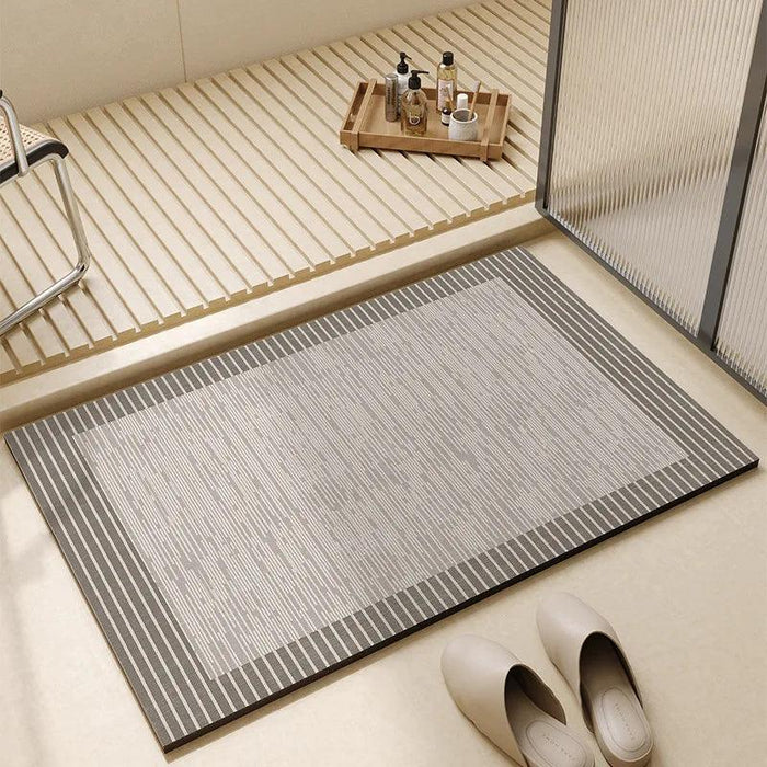 Elegant Diatomite Bath Mat Ensemble - Chic Water-Absorbing Toilet Set