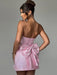 Elegant Backless Bow Mini Dress - Off-Shoulder Bodycon Chic for Parties