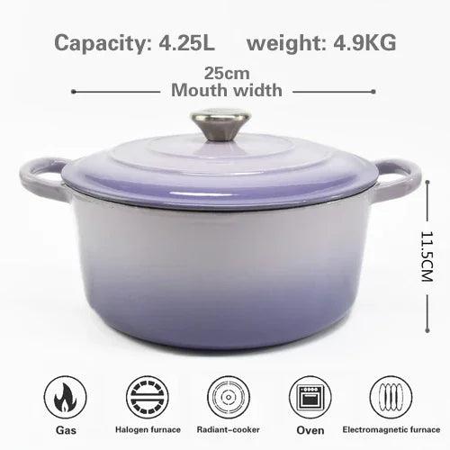 Deluxe Enamelled Cast Iron Soup and Stew Cooking Set - Induction Ready