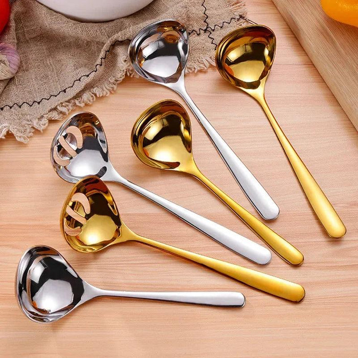 Elegant Extended Handle Stainless Steel Ladle Set for Effortless Cooking