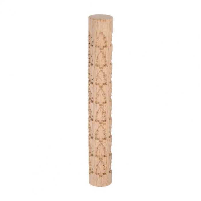 Textured Beechwood Rolling Pin - Versatile Embossing Tool for Baking and Crafting