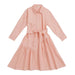 Girls' Spring Autumn Button-Up Dress in Solid Blue and Pink for Ages 6-16