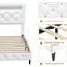 LED-Enhanced White Smart Bed Frame with Adjustable Crystal Tufted Headboard