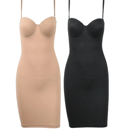 Sculpting Tube Dress with Underwire Cups for Women - Black & Nude