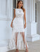 Chic White Tassel Bodycon Dress for Summer Soirees