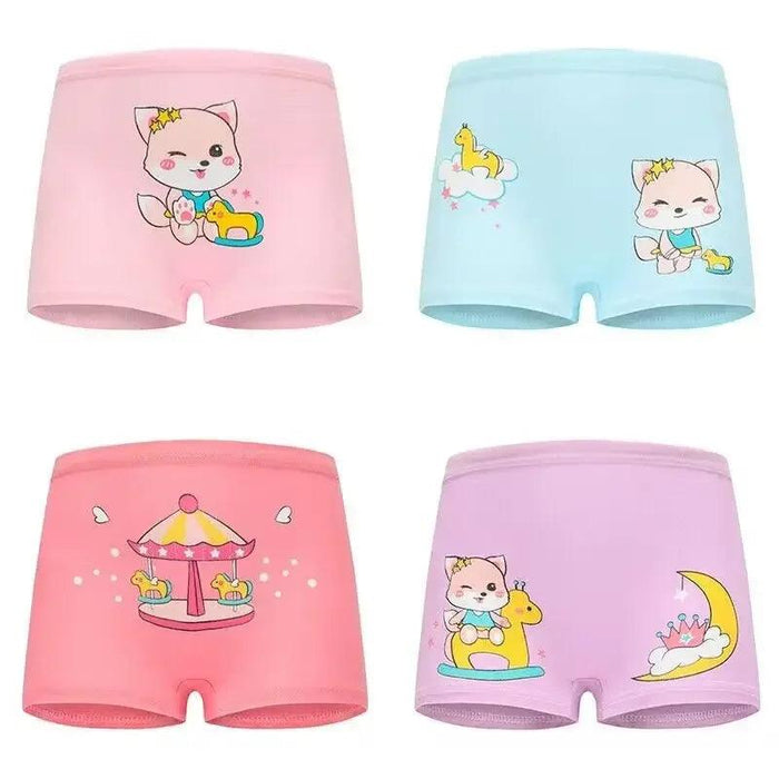 10-Pack Cute Cotton Boxer Briefs for Toddler Girls - Soft and Breathable Underwear Set