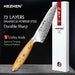 Luxury 73-Layer Damascus Steel Chef's Knife Set with Olive Wood Handles - Ideal for Gifting