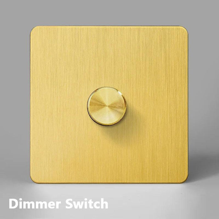 Luxurious Gold Dimmer Switch Set with USB Charging Port - Perfect for French/EU Plugs