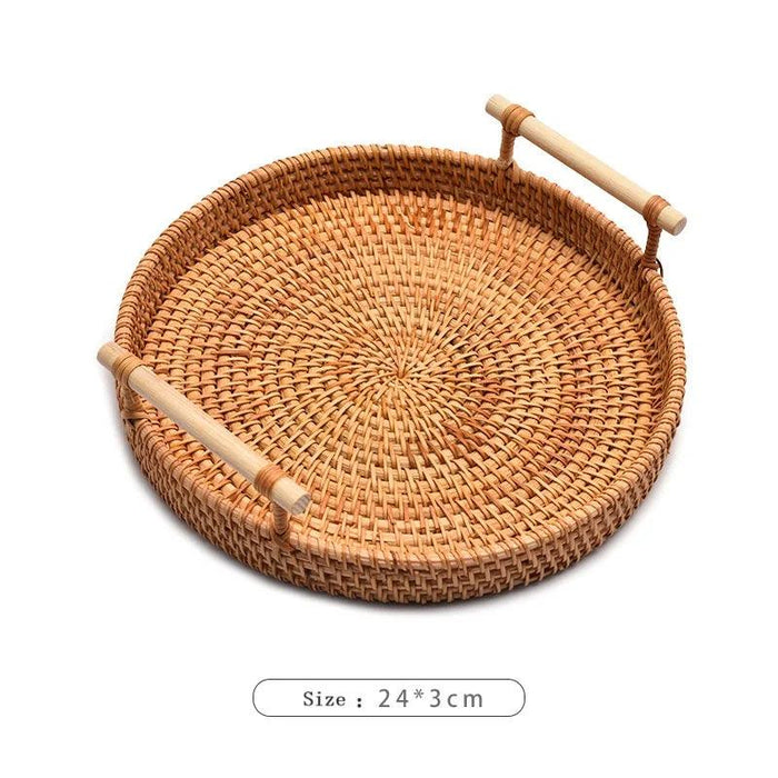 Elegant Woven Vine Fruit Bowl - Stylish Centerpiece and Multi-Functional Serving Tray for Home Decor