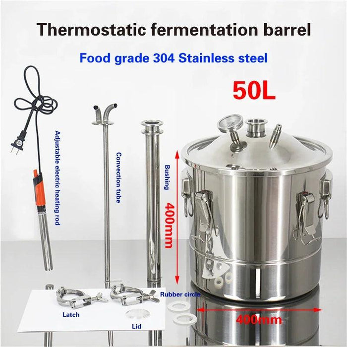 Ultimate Stainless Steel Fermentation Tank with Advanced Temperature Control for Brewing and Winemaking Connoisseurs