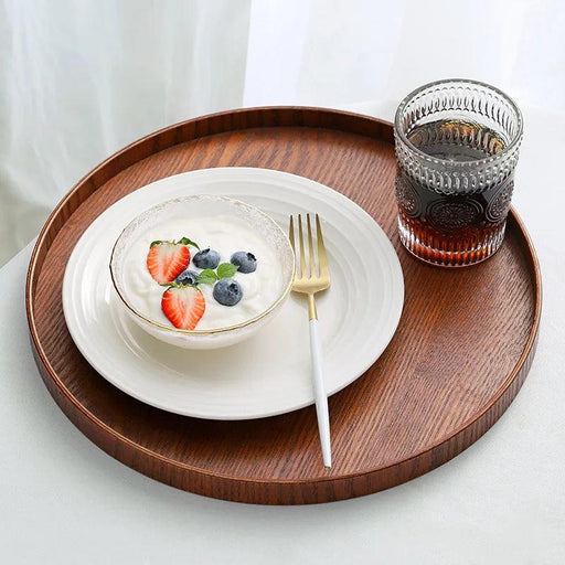 Elegant Japanese Wooden Serving Tray Set for Tea, Desserts, and More