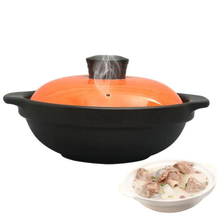 Ceramic Stew Pot with Anti-Slip Handle - Elegant Single Serving Cookware for Culinary Excellence