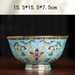 Ornate Chinese Ceramic Salad Bowl Set with Gold Trim - Elegant Enamel Tableware for Stylish Dining