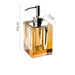 Sophisticated Square Hotel Glass Soap Dispenser with Polished Silver Pump for Contemporary Bathrooms