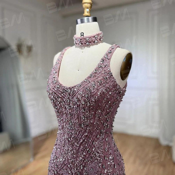 Glamorous Rhinestone Mermaid Evening Dress