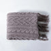 Charming Chenille Knit Throw Blanket with Delightful Pompoms - Cozy Elegance for Your Living Space