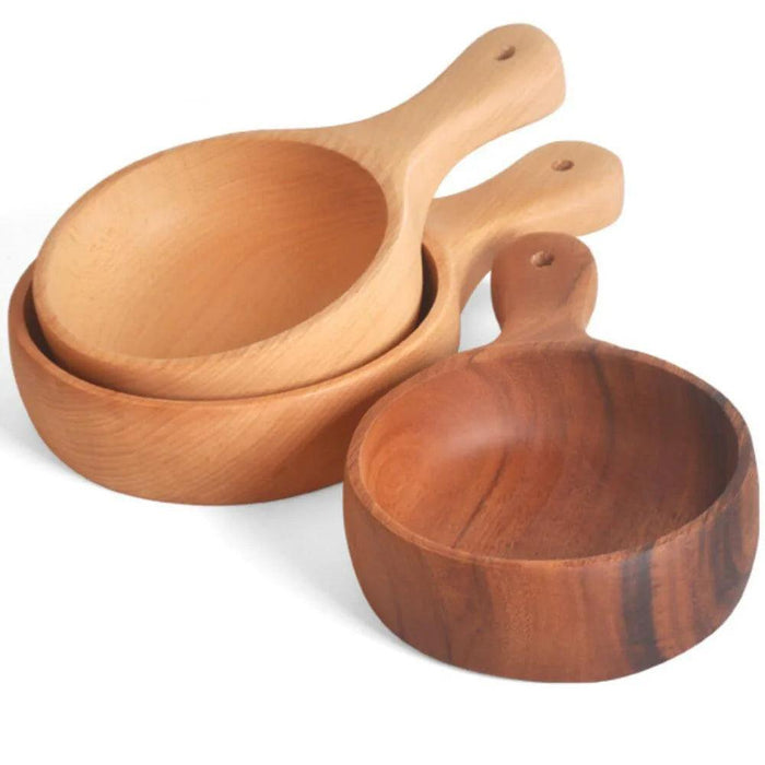 Elegant Handcrafted Acacia & Beech Wood Bowl - Versatile Salad, Fruit, and Oatmeal Serving Dish