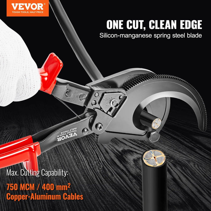 Heavy-Duty Ratcheting Cable Cutter - Precision Cutting Tool for Industry Professionals