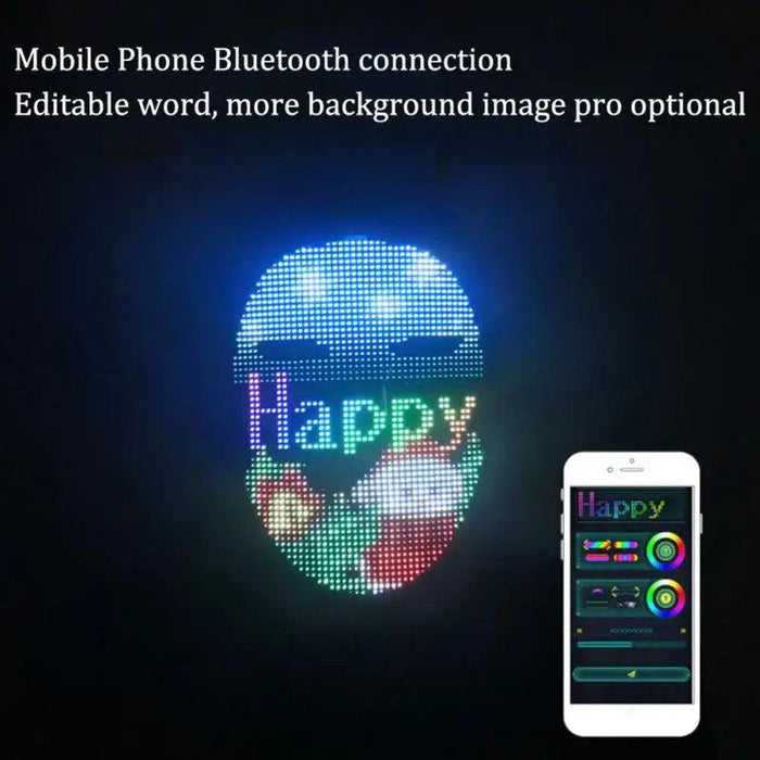 Customizable Bluetooth LED Face Masks - Vibrant Light-Up Accessories for Halloween and Party Fun