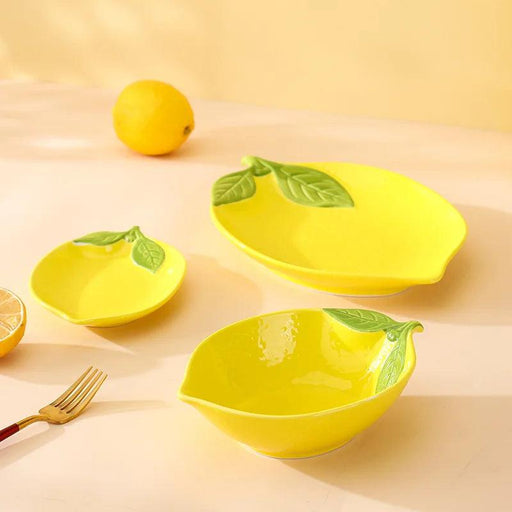 Playful Lemon-Shaped Ceramic Bowl for Salads, Soups, and Snacks - Fun Kitchen Dining Accessory