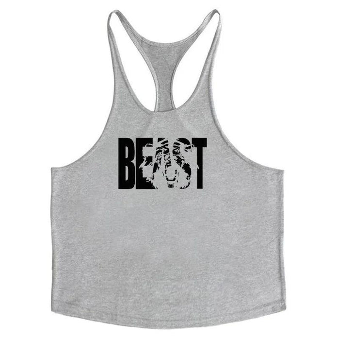 Men's Sleeveless Cotton Tank Top for Bodybuilding and Fitness - Muscle Stringer Vest