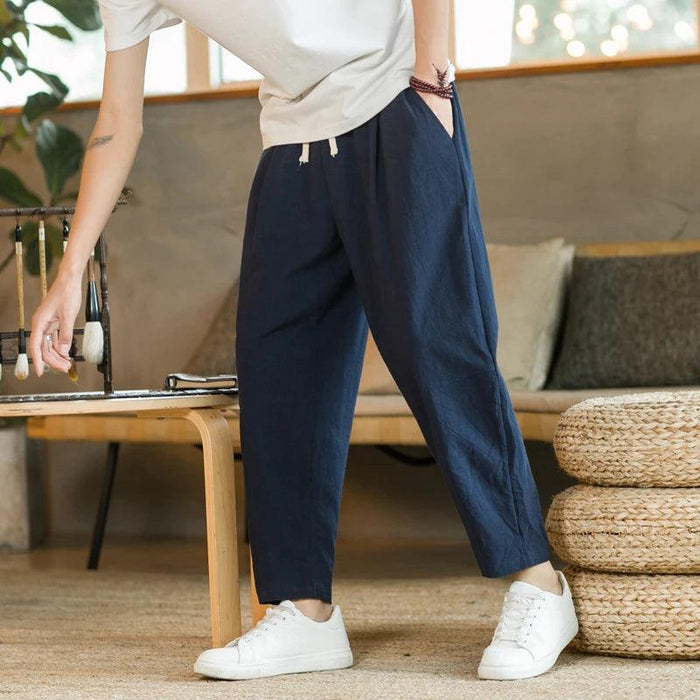 Cotton-Linen Summer Casual Trousers for Men