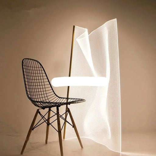 Modern Grid LED Floor Lamp with Irregular Shape for Contemporary Home Decor