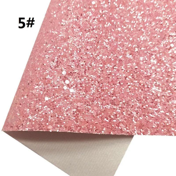 Sparkling Pink Chunky Glitter Faux Leather Craft Sheets - Essential for DIY Creators