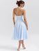 Elegant Backless A-line Evening Gown with Deep V Neck Halter Design for Women