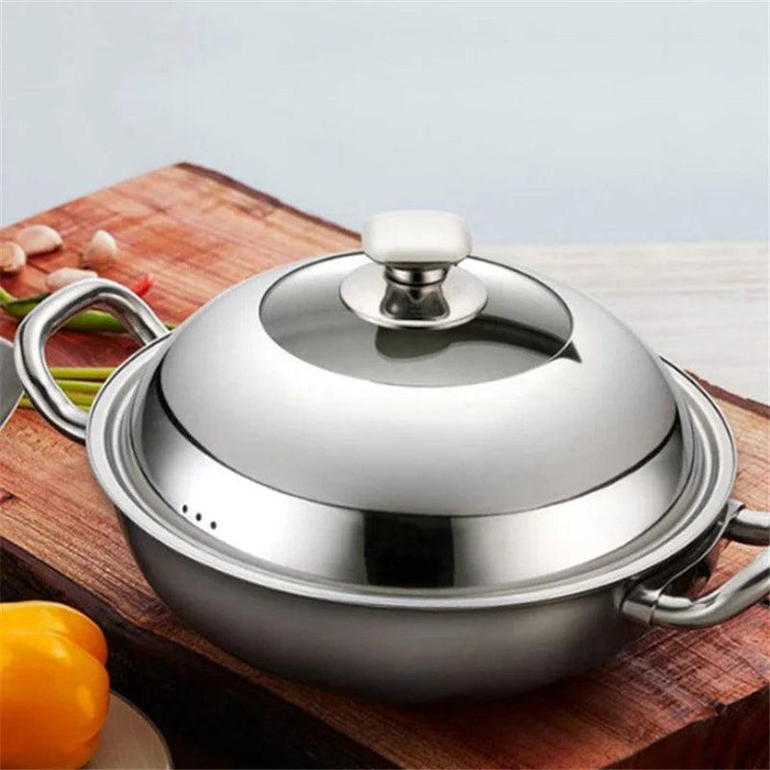 Universal Stainless Steel Wok Lid for Perfect Cooking Results