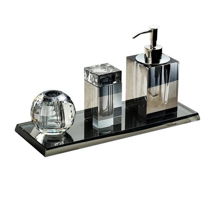 Sophisticated Square Hotel Glass Soap Dispenser with Polished Silver Pump for Contemporary Bathrooms