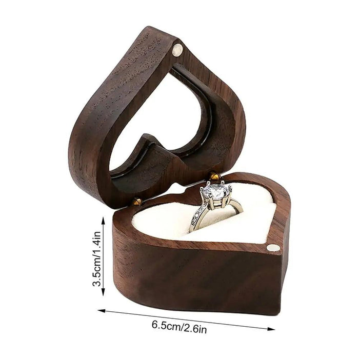 Elegant Heart-Shaped Walnut Jewelry Box - The Perfect Love Token for Special Moments