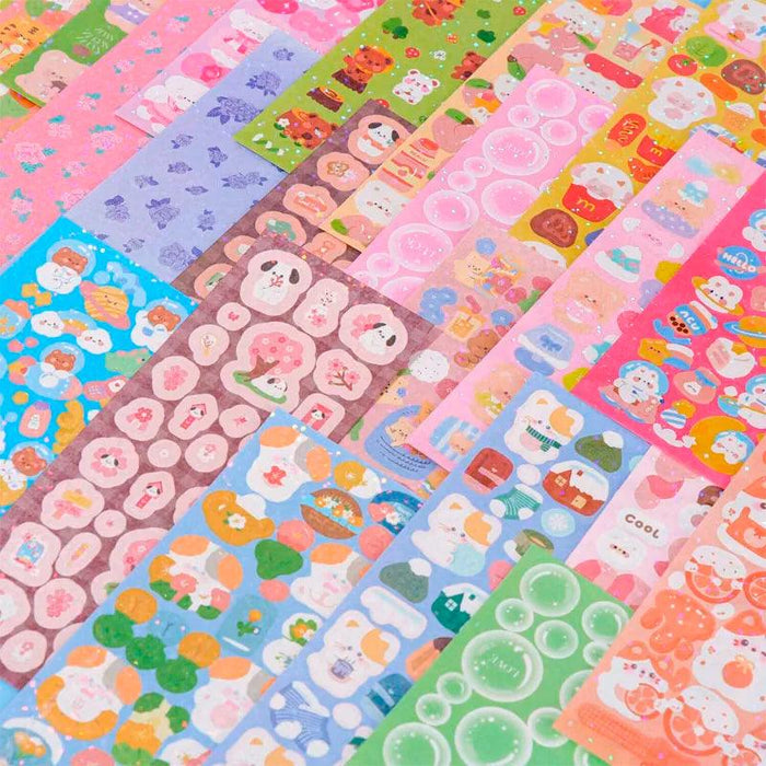 Kawaii Korean Random Laser Sticker Collection - Assorted Craft Supplies for Creative Fun