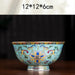 Ornate Chinese Ceramic Salad Bowl Set with Gold Trim - Elegant Enamel Tableware for Stylish Dining