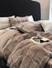 Luxurious Milk Velvet Duvet Cover Set with Elegant Square Lattice Design - Ultra-Soft 4-Piece Bedding Ensemble