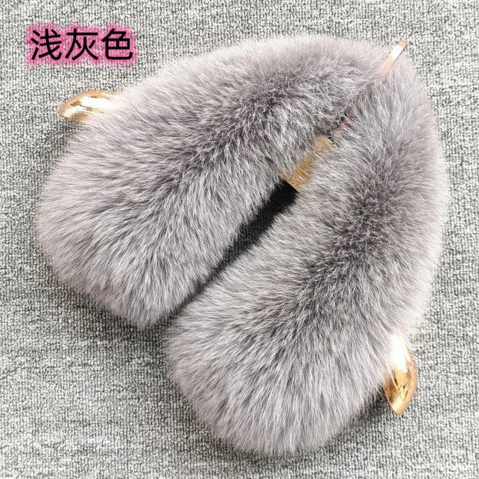 Luxury Fox Fur Winter Scarf with Versatile Detachable Collar - A Statement of Winter Elegance