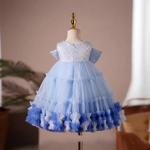 Elegant Baby Baptism Dress with Bow and Sequins for Special Occasions