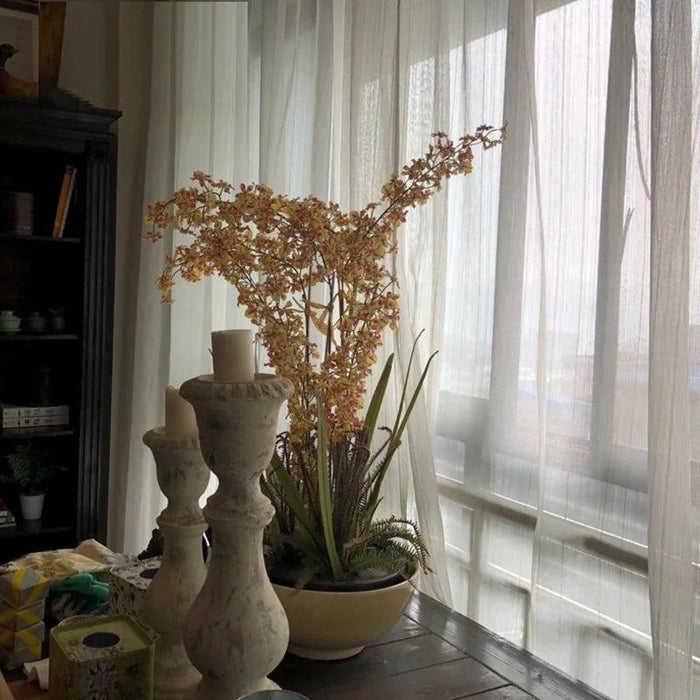 Elegant Japanese Linen Sheer Tulle Window Treatments - Premium Flax Gauze Drapes for Luxurious Interiors