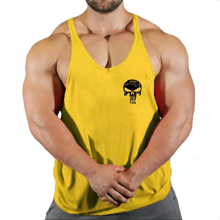 Men's Y-Back Sleeveless Gym Tank - Essential Workout Vest for Bodybuilders and Lifters