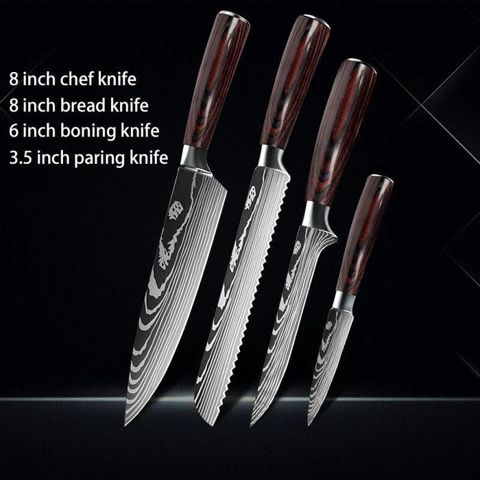 Premium Japanese Damascus Kitchen Knife Set - 1 to 10 Piece Collection for Masterful Culinary Precision