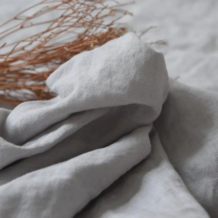 Elegant French Flax Linen Duvet Cover in Soft White