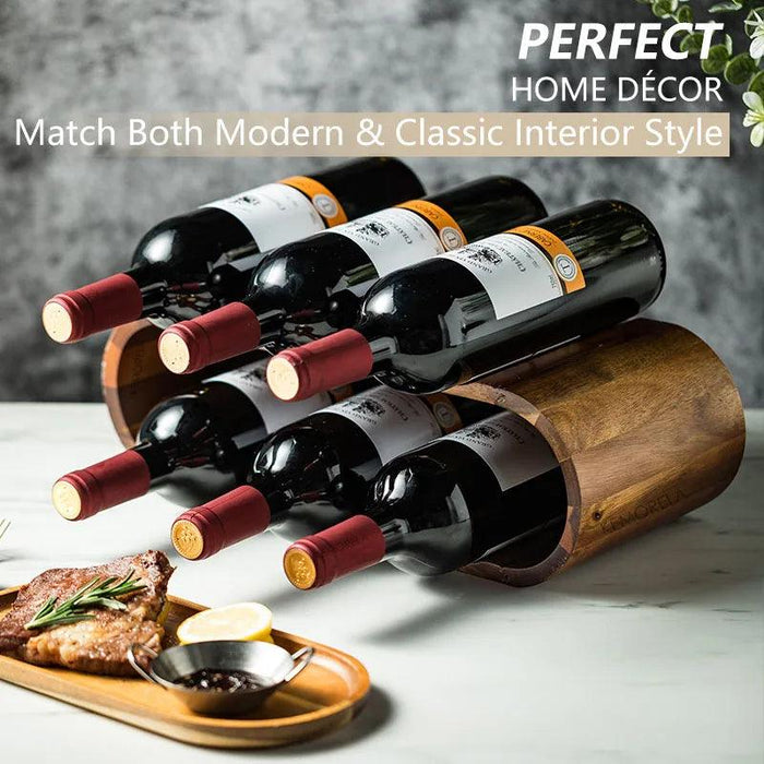 Chic Acacia Wood Wine Rack for a Stylish Home Bar and Kitchen