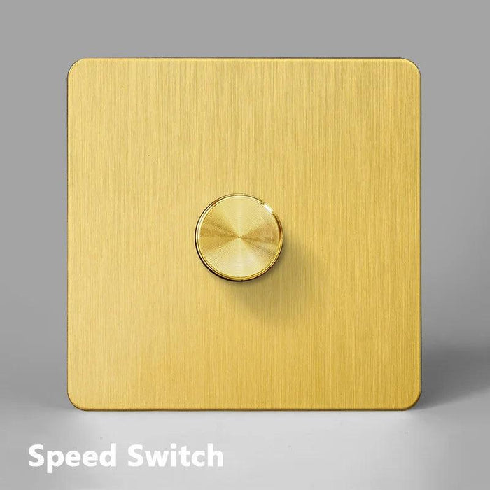 Luxurious Gold Dimmer Switch Set with USB Charging Port - Perfect for French/EU Plugs