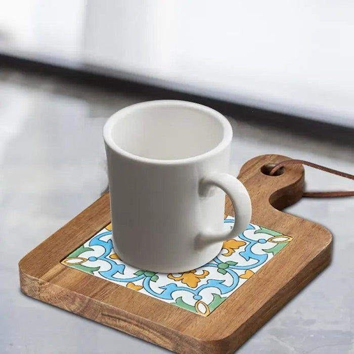 Elegant Wooden Heat Insulation Coasters for Hot Beverages - Stylish Drink Pads for Home and Office