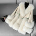 Elegant Leather and Fox Fur Women's Winter Coat