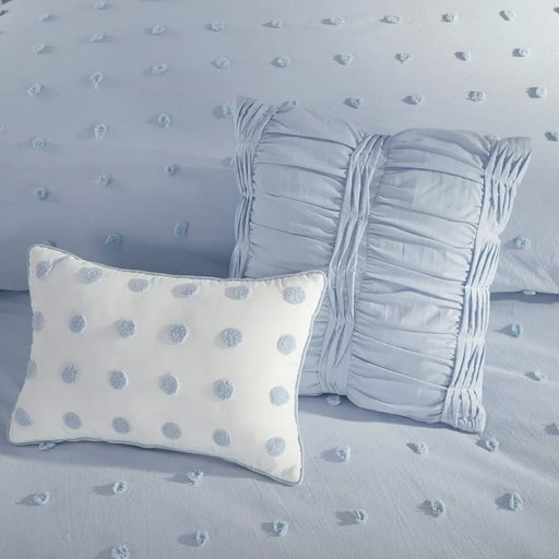 Brooklyn Chenille Dot Jacquard Comforter Set with Matching Shams and Decorative Pillows