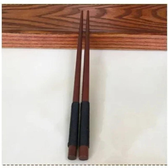 23.5CM Artisan Chestnut Wood Sushi Chopsticks - Handmade Japanese & Chinese Style Dining Gift